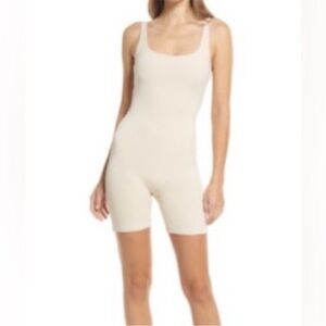 NWOT Naked Wardrobe Oatmeal Nude Sleeveless Romper